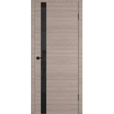 Дверь межкомнатная ВФД Соло Дуб красный, стекло черное "Лакобель черный"